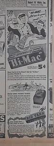 1945 newspaper ad for Hi-Mac candy - Couple in sleigh, Contains Vitamin B - Picture 1 of 1