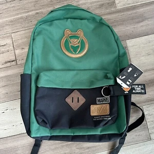 MOCHILA MARVEL LOKI BOLSO ESCOLAR BIOWORLD VERDE ORO TRAVESURA VARIANTE MS MINUTOS - Imagen 1 de 13