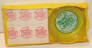 Las Vegas Mabel's Whore House Glass Ashtray & Matchbook Set New In The Package - Picture 1 of 6
