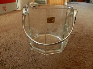 Vintage 1970s Arcoroc Luminarc Octime Glass Octagon Shaped Ice Bucket FRANCE - Picture 1 of 13