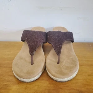 $45 Skechers Cali sandalo donna monarchi glitter zeppa 39083, bronzo, 8 M US - Foto 1 di 5