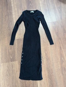 Ebby & I Black Knit Dress Bodycon Long Sleeve Sz 8 - Picture 1 of 8