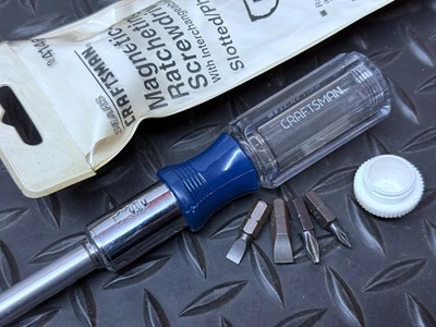 De colección 8" Craftsman Destornillador de Trinquete Broca Destornillador Bolsa Original y Brocas EE. UU. Foto 1 de 4