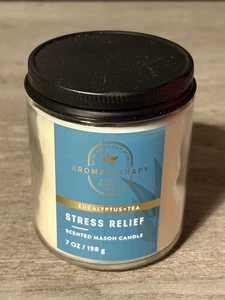 Bath & Body Works Stress Relief Eucalyptus Tea Scented Candle 7 Oz - Picture 1 of 2