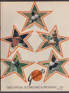 San Francisco Giants 1980 Official Scorecard & Program SCORED vs Cincinnati Reds - Picture 1 of 1