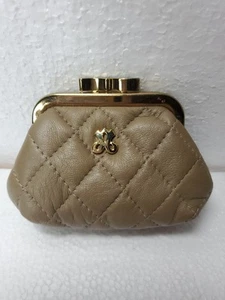 Vintage Jay Herbert Change Purse Puffy Calf Leather Mocha Quilted Lined New York - Picture 1 of 8