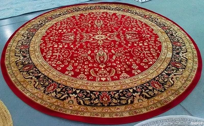 RED BLACK 10'-0" x 10'-0" Broken Thread Rug Reduced Price 1172787266 LNH214A-10R - Image 1 of 4