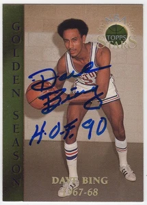 Dave Bing Signed Pistons 1996 Topps Stars Golden Season Card #57 w/HOF -(SS COA) - Picture 1 of 2