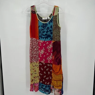 Sacred Threads Womens Boho Patchwork Dress Size M Colorful Artsy Lagenlook - Image 1 of 4