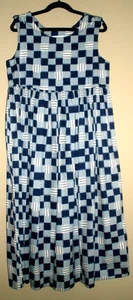 Mulberry lane Boutique Girls sz 10 Modest Dress Long Blue Check Cotton Jumper - Picture 1 of 9