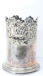 Bottle Holder Wine Stand Pierced Rococo Design Twin Handles Silver Plated - Picture 1 of 8
