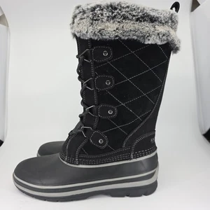 Khombu Women's Ellie Waterproof Winter Snow Boots - Black Lace Up Size 8 - Picture 1 of 8
