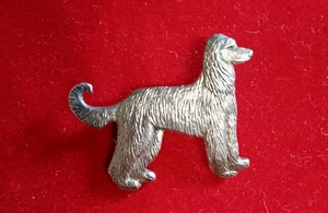 Vintage KENART Afghan Hound Brosche ~ silberfarben ~ komplett gestempelt / signiert - Bild 1 von 6