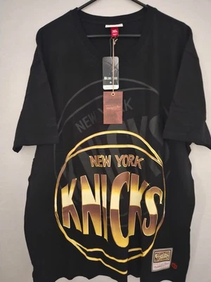 Mitchell & Ness New York KNICKS HARDWOOD CLASSICS BLACK & GOLD Big Face TEE 3XL - Image 1 of 4