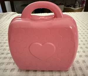 Children’s Plastic Pink Heart Cosmetic Bag With Fun Beauty Play Accessories - Picture 1 of 5