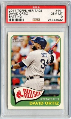 DAVID ORTIZ 2014 TOPPS HERENCIA BÉISBOL BATEO SP RED SOX PSA 10 GEMA 💎 CORTE Foto 1 de 2
