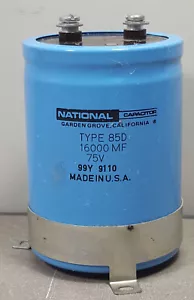 NATIONAL capacitor TYPE 85D, 16000MF, 75V. 99Y9110. - Picture 1 of 5