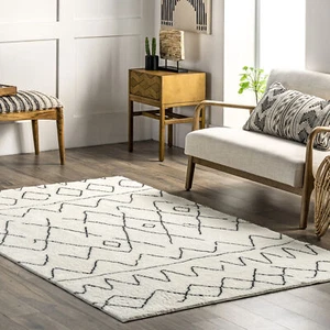 nuLOOM Rae Transitional Black Indoor Washable Area Rug - Picture 1 of 3