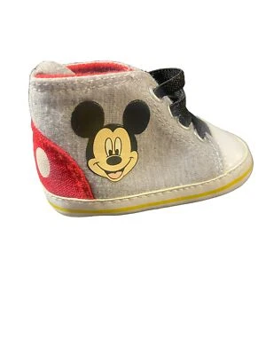Disney Mickey Mouse Lona Suela Suave Tobillo Infantil Cuna Zapatos (Talla: 3) Foto 1 de 4