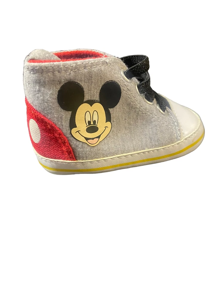 Disney Mickey Mouse Lona Suela Suave Tobillo Infantil Cuna Zapatos (Talla: 3) Foto 1 de 4