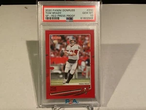 Tom Brady 2020 Panini Donruss #230 Red Press Proof SP Variation PSA 10 Pop 7 - Picture 1 of 2