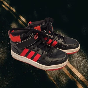 Adidas Postmove Mid Shoes Black/Red Youth Sneakers Kids Size US 1 - Picture 1 of 7