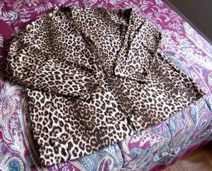RAFAELLA 100% COTTON ANIMAL PRINT ZIPPED SWEATER PLUS SIZE 1X / 2X - Picture 1 of 10