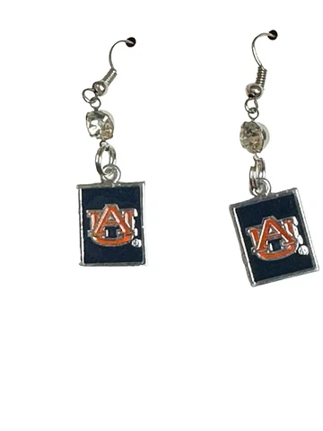 NWT Auburn University Tigers Rhinestone Earrings Officially Licensed Drop Cover