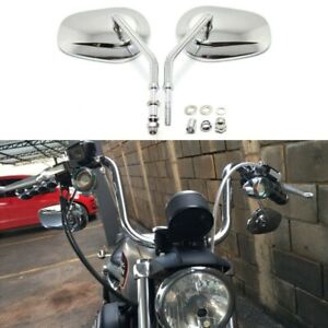 For Harley Davidson Sportster XL 883 1200 Custom Chrome Oval Motorcycle Mirrors