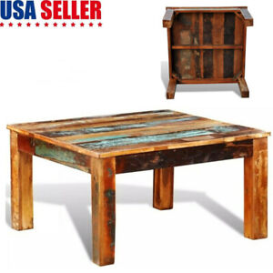 Vintage Modern home Coffee Table Square Reclaimed Furniture Modern Living Room