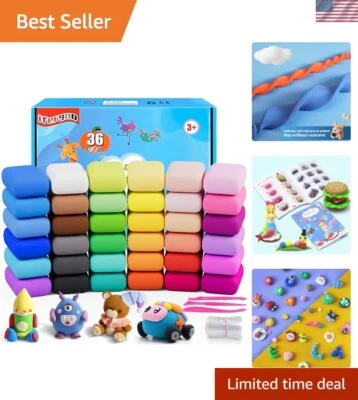 36色空气干燥粘土套装-儿童创意工艺品安全易趣 — 第 1/4 张图片