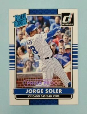 2015 Panini Donruss Jorge Soler Silver Press Proof Rated Rookie #37 Card /199 - Image 1 of 2