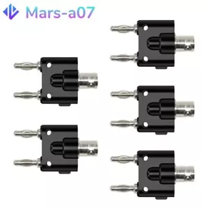 BNC Female to Dual 4mm Banana Male Plug Coaxial Adapter Connector Binding Post - Picture 1 of 12