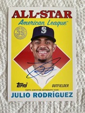 2023 TOPPS Series 2 “JULIO RODRIGUEZ” 1988 All Star On Card AUTOGRAPH #88ASA-JR