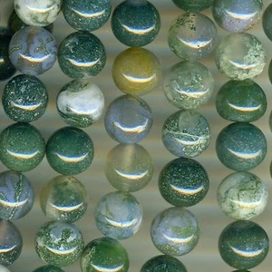 MOSS AGATE 10mm round beads 16" strand - Picture 1 of 2