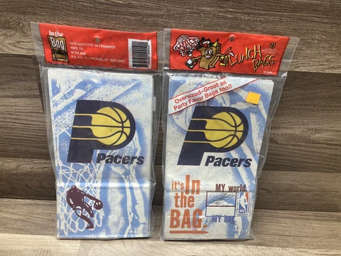Vintage Indiana Pacers Paper Party Bags Lunch Sacks 2 packs, 15 bags each 1996 Cover