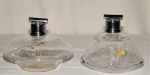 Art Deco Set (2) BLEIKRISTALL ART GLASS PERFUME BOTTLES ATOMIZERS Vanity~Germany - Picture 1 of 10