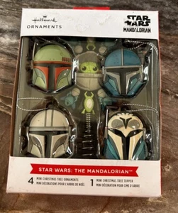 Hallmark Star Wars Adornos Mandalorianos Mini Árbol de Navidad Topper y 4 Adornos - Imagen 1 de 2