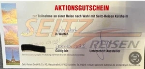 Gutschein 100 Euro  Seitz Reisen Külsheim - Bild 1 von 1