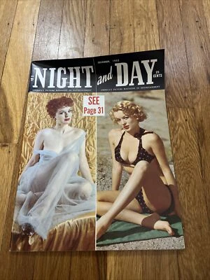 VTG Night Day Men's Magazine December 1953 Dawn Addams Jean Carrol Bachelor Stag - Image 1 of 4