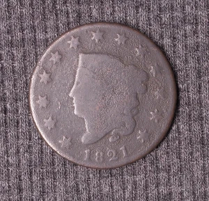 1821 Coronet Matron Head Large Cent US mint coin.... tough date! Ccb - Picture 1 of 2