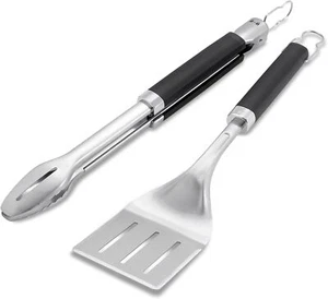 WEBER Stainless Steel Premium Cooking Tool BBQ Grill Tongs Spare Outdoor New - Picture 1 of 7