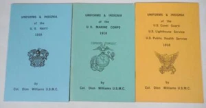 Uniforms & Insignia of the US Navy, Marine Corps & Coast Guard of 1918 (3 Books) - Picture 1 of 13