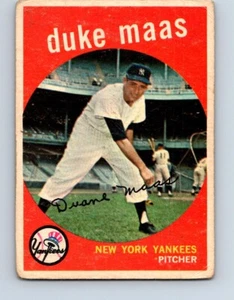 VINTAGE BASEBALL CARD TOPPS 1959 NEW YORK YANKEES DUKE MAAS  NO443 - Picture 1 of 2