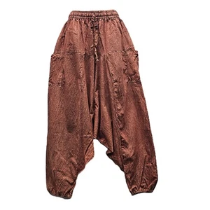 Cotton Trouser Unisex Hippie Harem Festival Casual Yoga Baggy One Size S M L XL - Picture 1 of 6