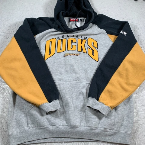 Anaheim Ducks Hoodie Mens Large Gray Hockey NHL CCM Cover