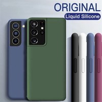 For Samsung A52 A72 A32 S21 S20 Plus Liquid Silicone Soft Shockproof Case Cover