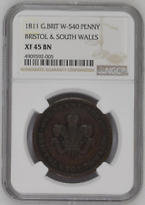 1811 Great Britain W-540 Penny Bristol & South Wales - NGC XF 45 BN