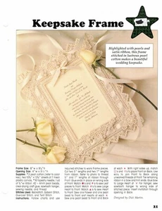 Keepsake Frame Weddings Births Plastic Canvas Pattern Project By Leisure Arts - Picture 1 of 1