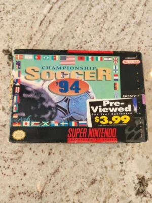 Championship Soccer 94 SNES Box & Game Video King Rental - Image 1 of 4